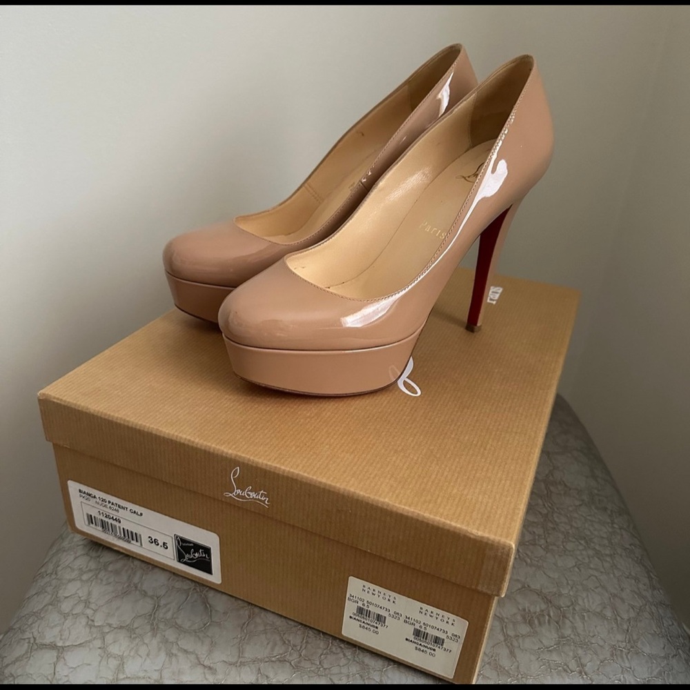 christian louboutin BIANCA 120 PATENT CALF Heels
